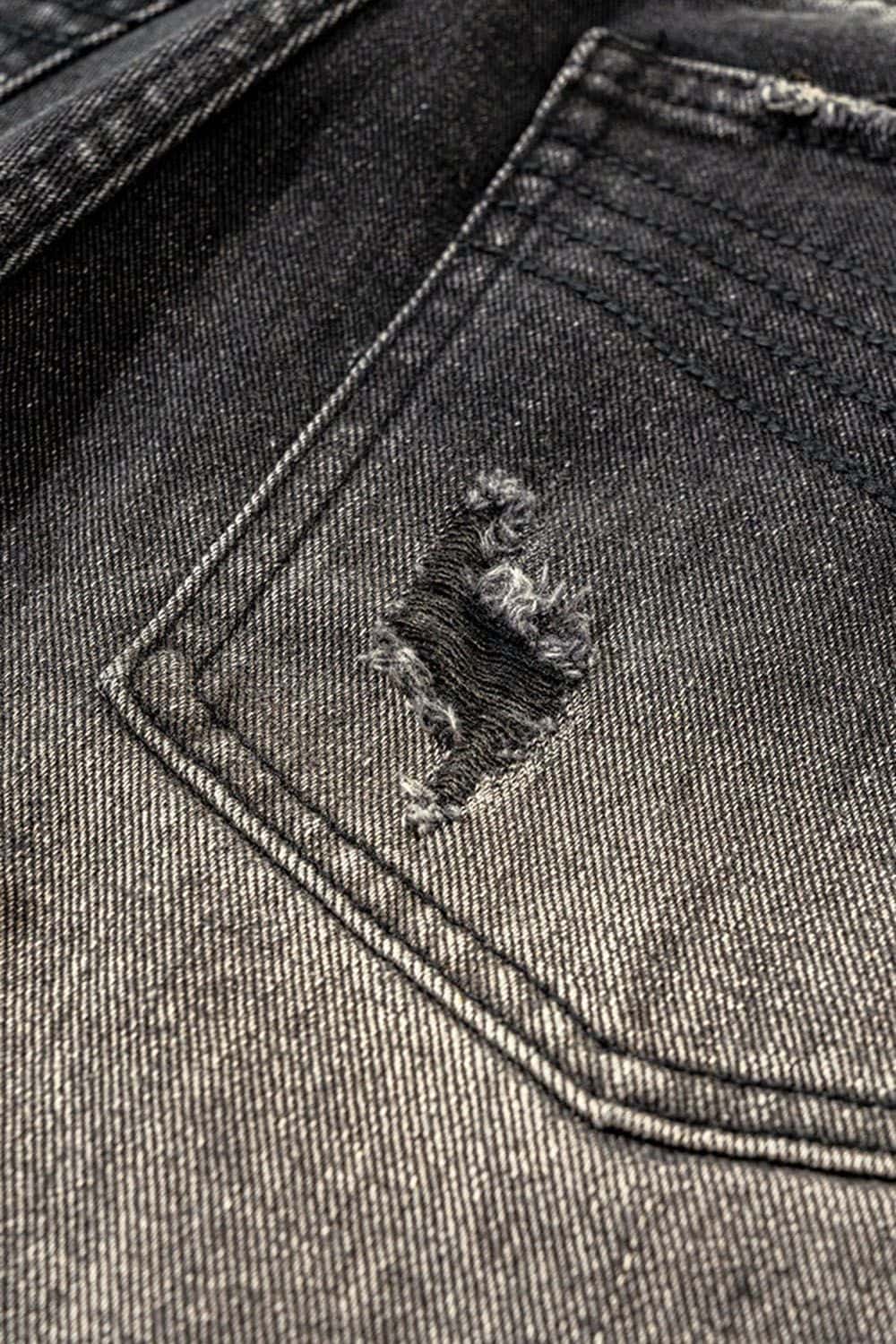 Distressed Wide-Leg Jeans with Sporty Side Stripes - Vintage Streetwear Essential