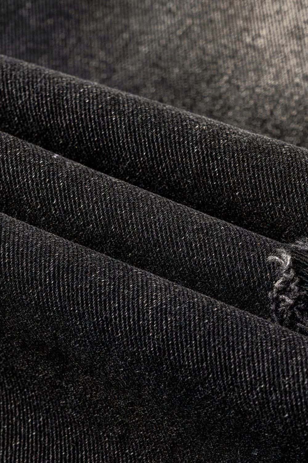 Distressed Wide-Leg Jeans with Sporty Side Stripes - Vintage Streetwear Essential