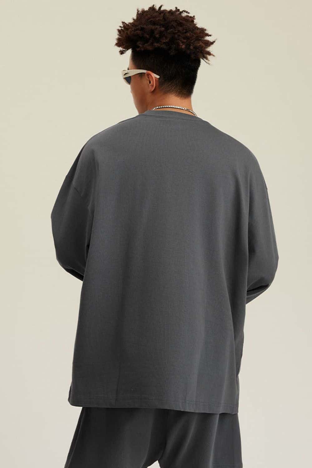 Pure Cotton Loose Long-Sleeve T-Shirt