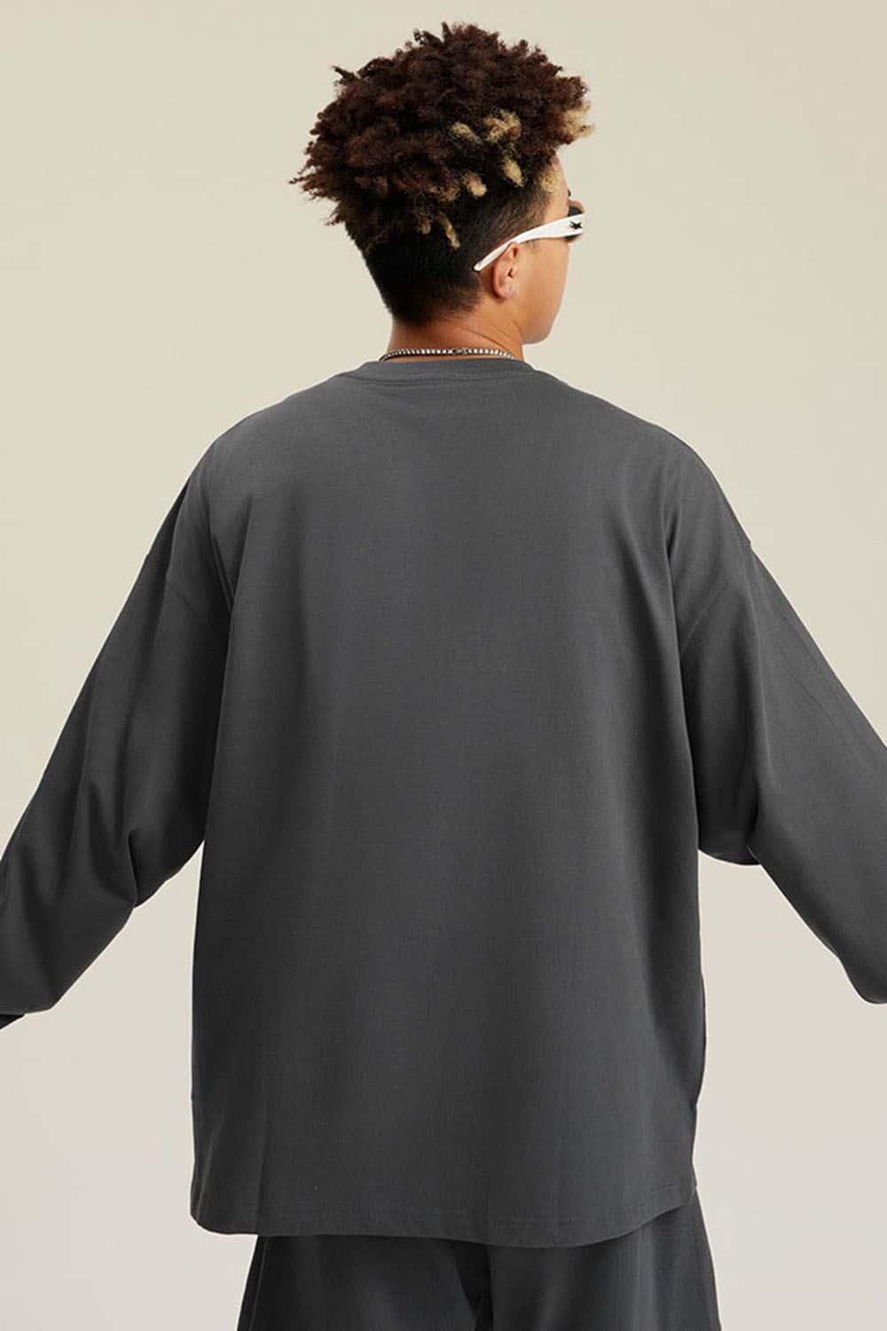 Pure Cotton Loose Long-Sleeve T-Shirt