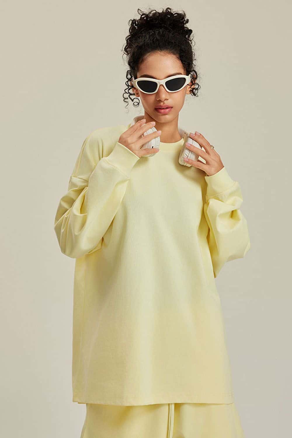 Pure Cotton Loose Long-Sleeve T-Shirt