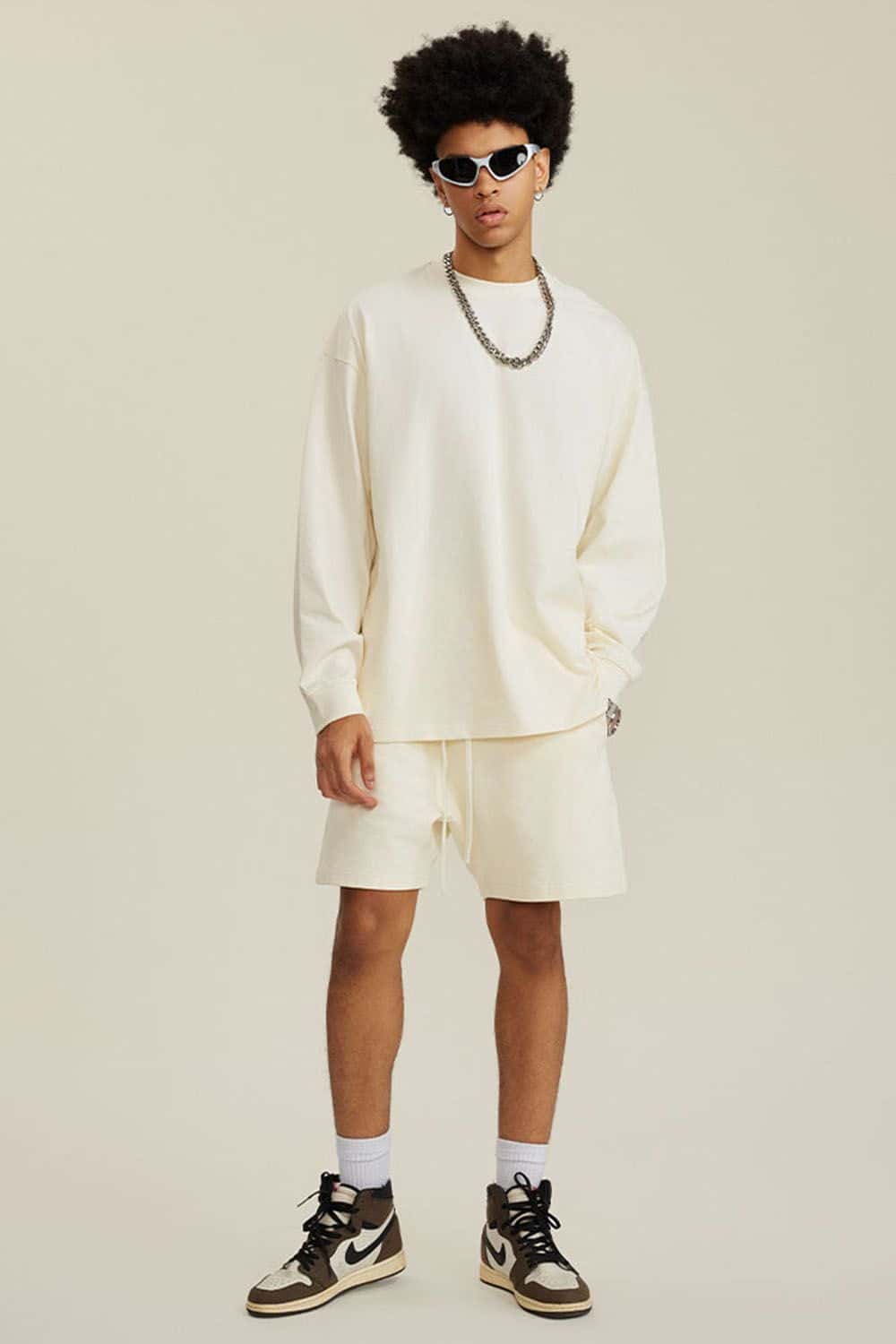 Pure Cotton Loose Long-Sleeve T-Shirt