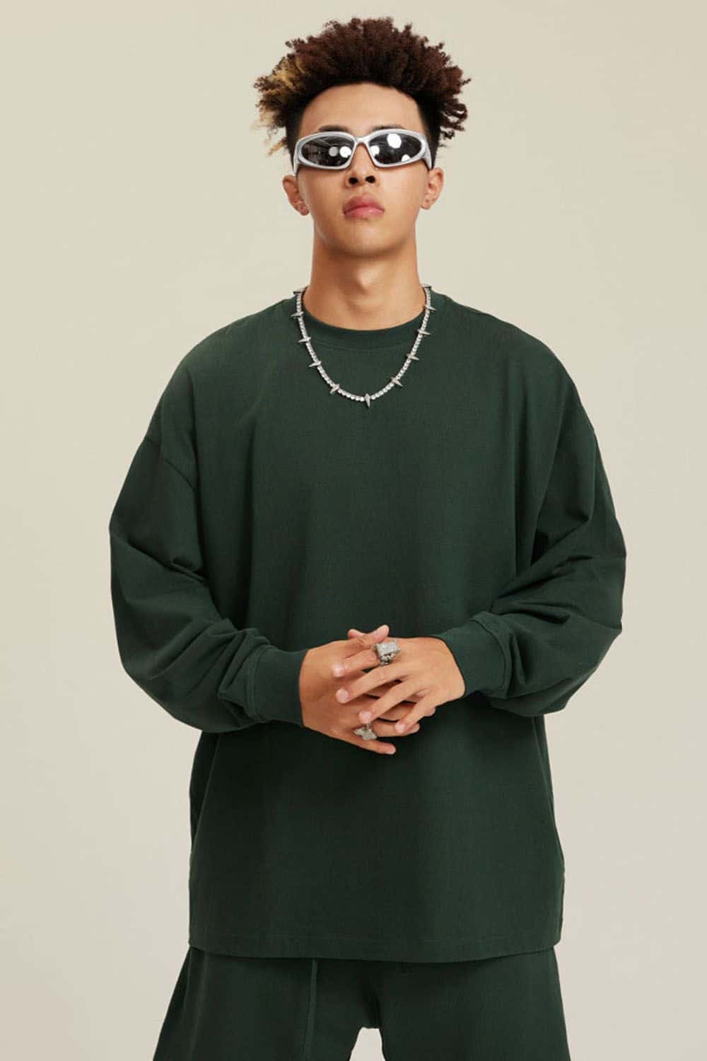 Pure Cotton Loose Long-Sleeve T-Shirt