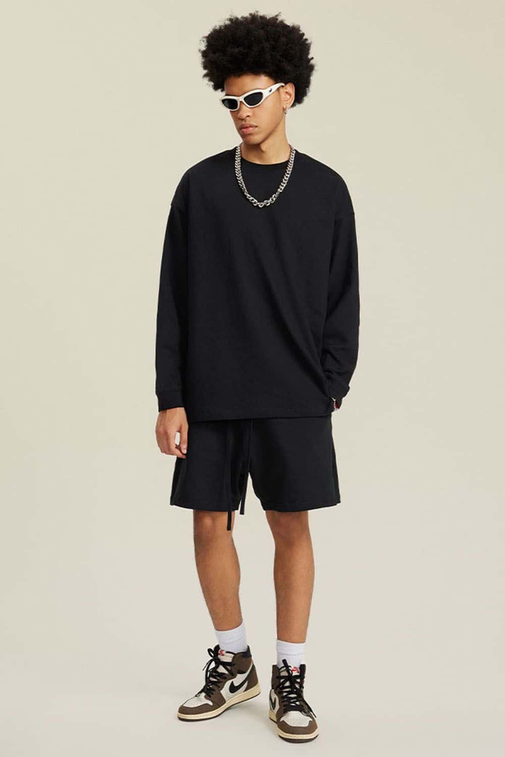 Pure Cotton Loose Long-Sleeve T-Shirt