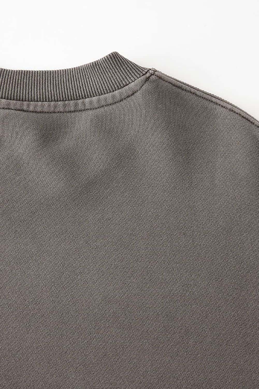460G Heavyweight Washed Long-Sleeve T-Shirt with Split Hem
