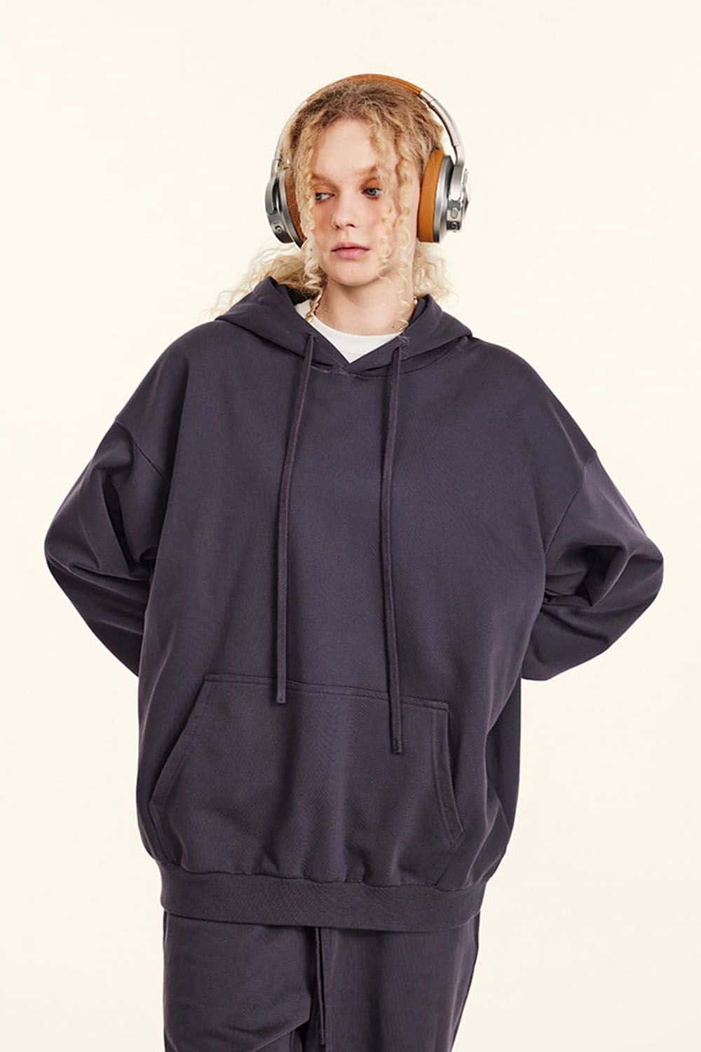 440G Heavyweight Pure Color Hooded Sweatshirt