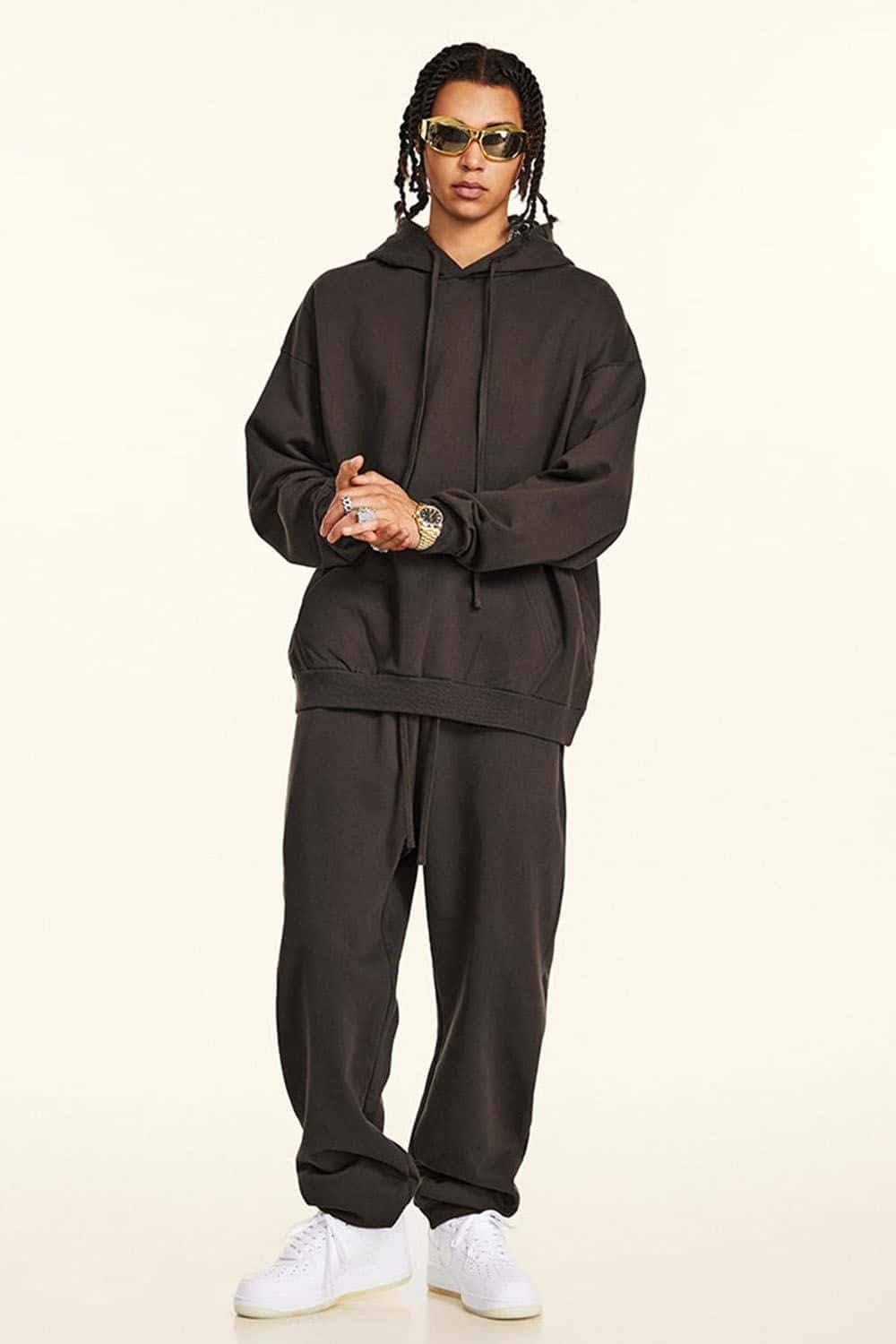 440G Heavyweight Pure Color Hooded Sweatshirt