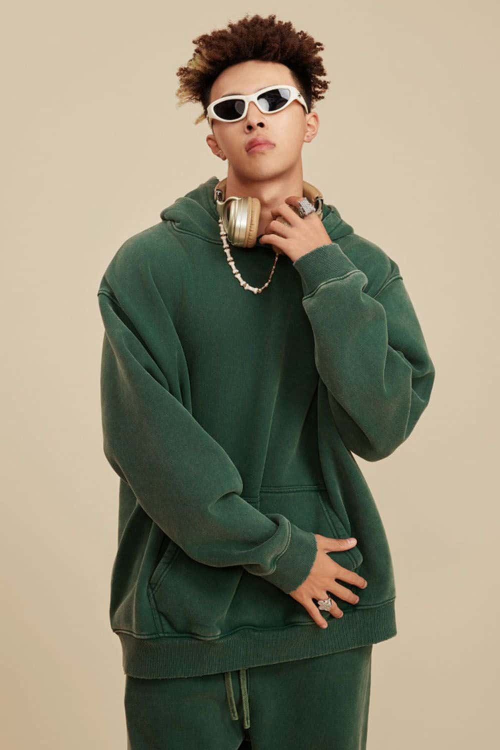 Heavyweight Vintage Wash Fleece-Lined Hoodie