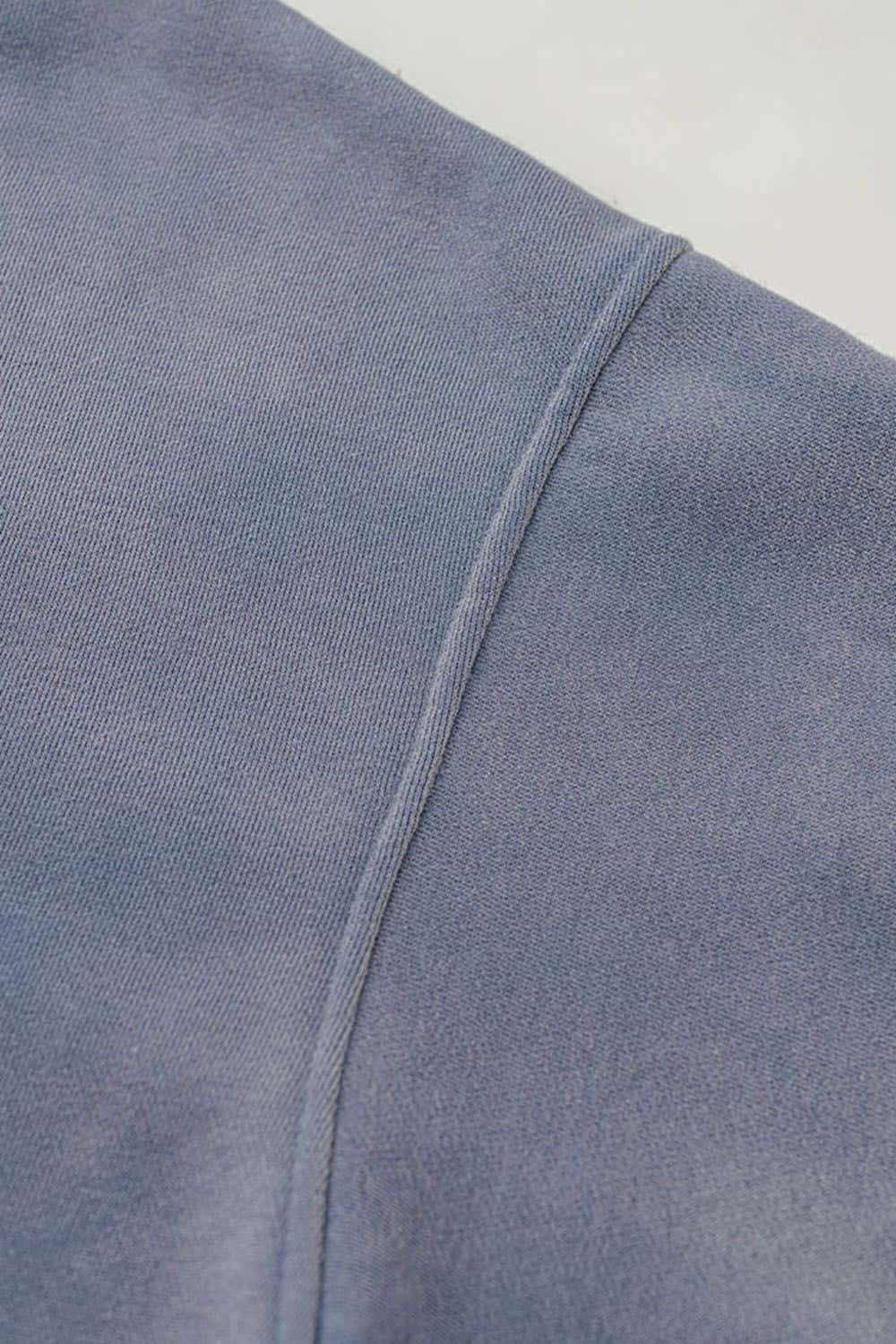 Distressed Fleece-Lined Zip-Up Hoodie