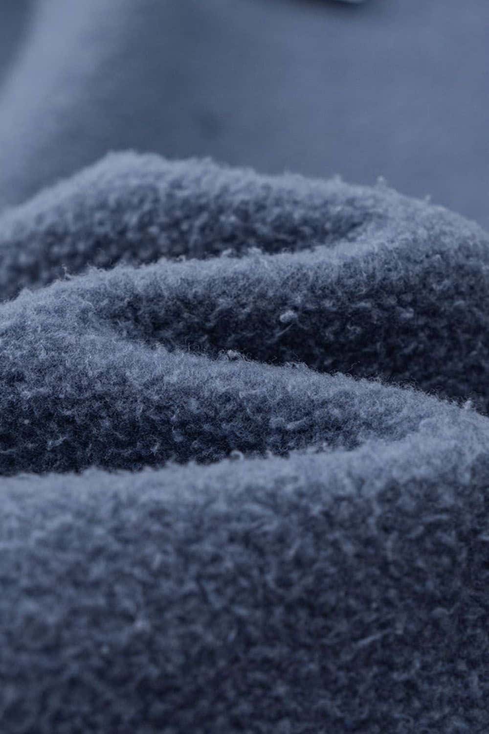 Distressed Fleece-Lined Zip-Up Hoodie