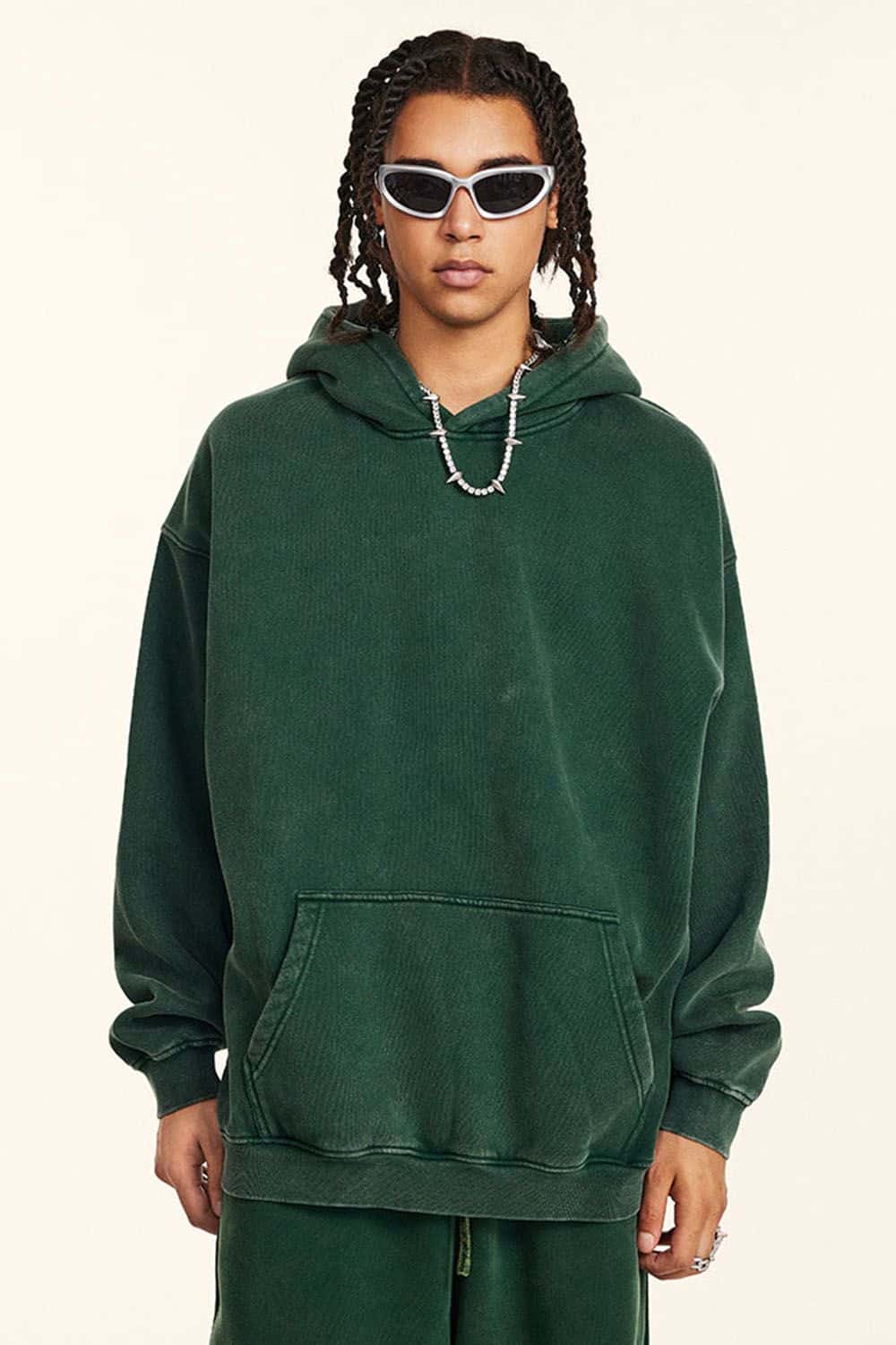 Thick Fleece-Lined Washed Hoodie