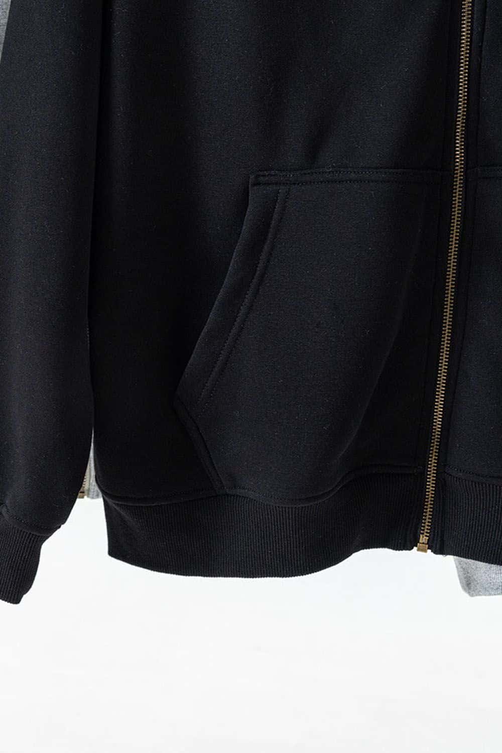 Light Gray Fleece-Lined Zip-Up Hoodie Jacket