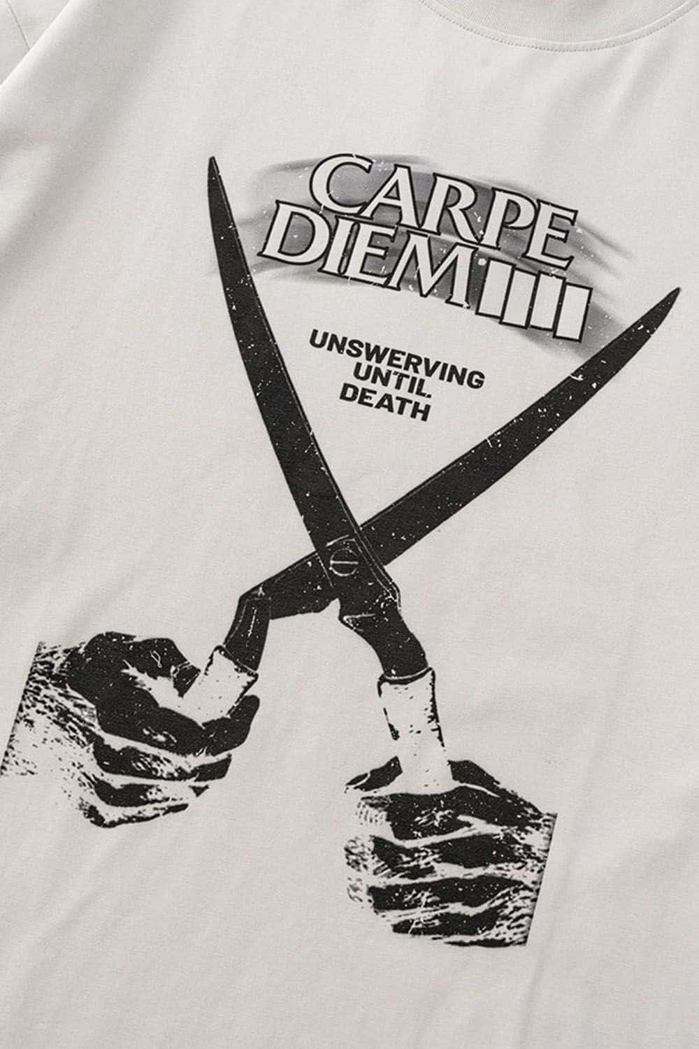 Rock Band Scissor Hands Graphic Water-Washed Long Sleeve T-Shirt