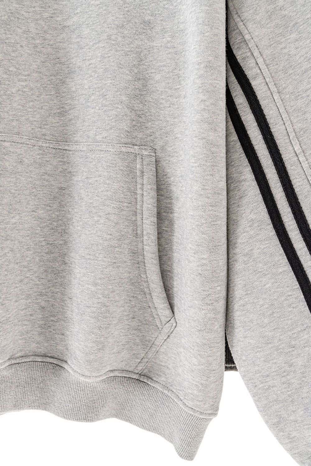 Vintage Washed Black Hoodie with White Stripes