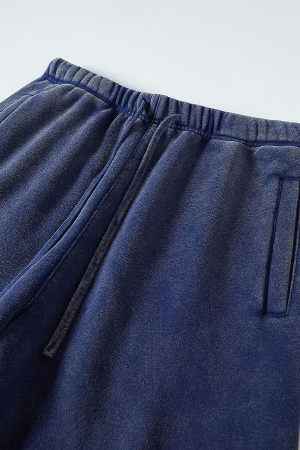 Vintage Washed Fleece-Lined Joggers with Cuffed Ankles