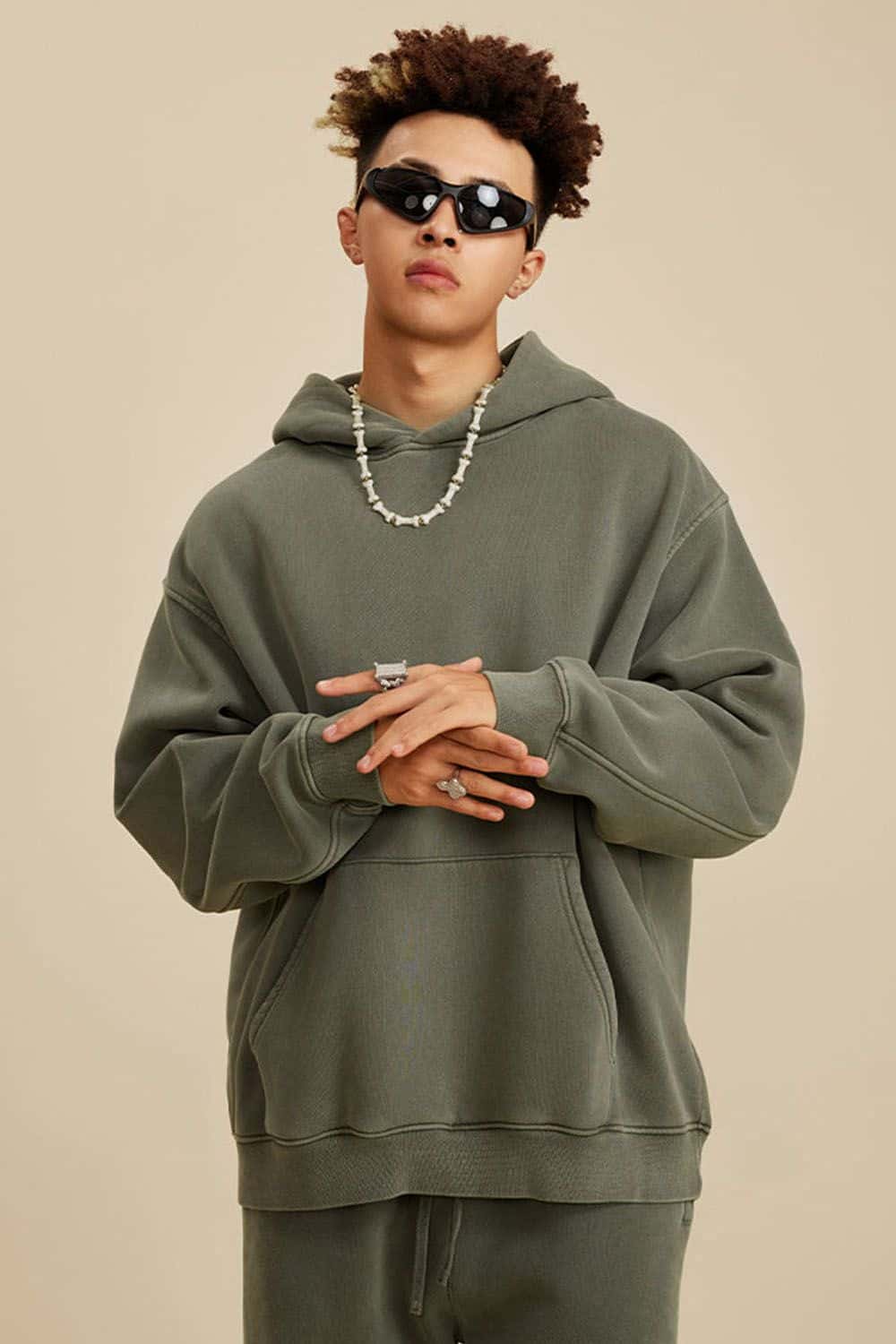 Heavyweight Fleece-Lined Vintage Wash Hoodie