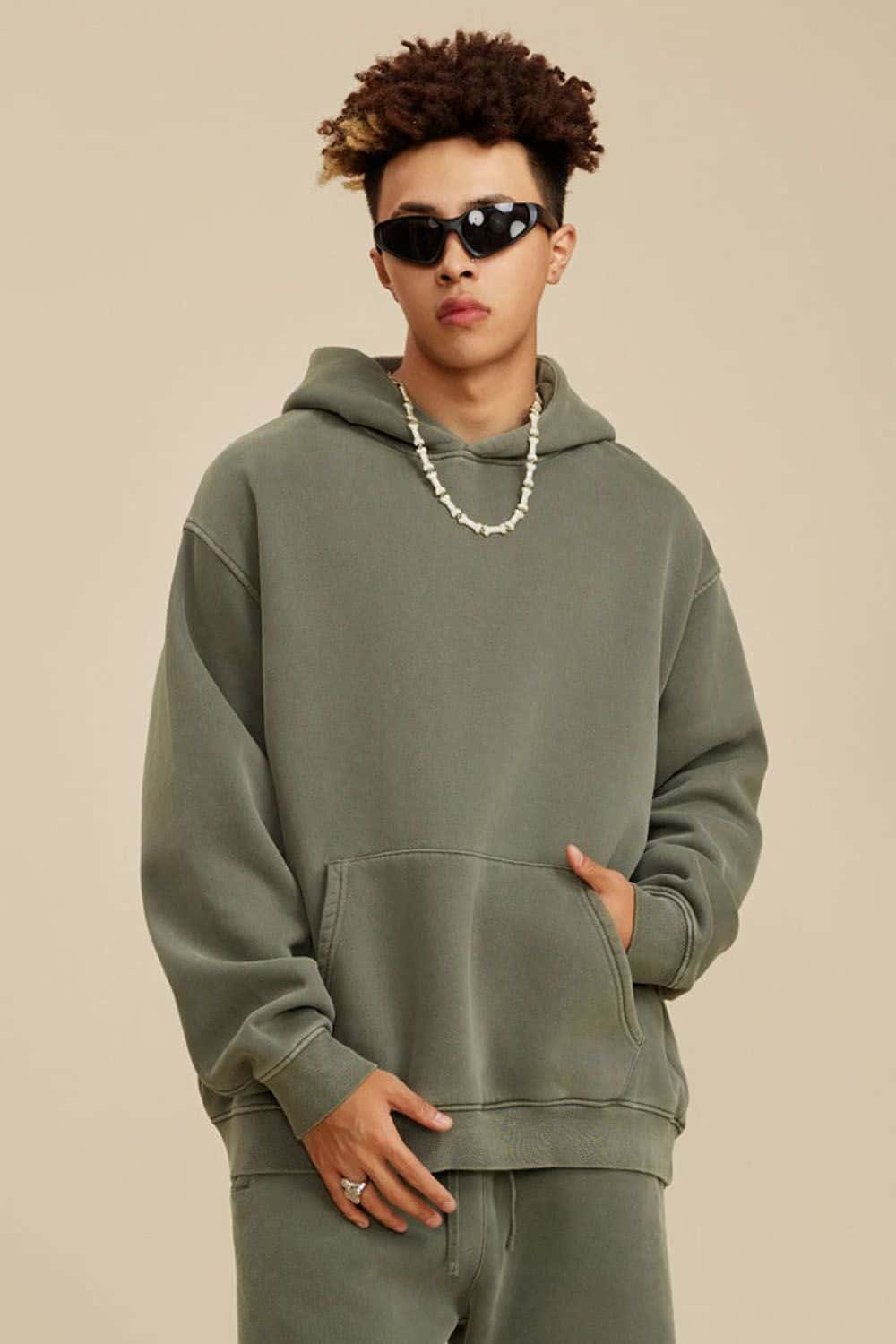 Heavyweight Fleece-Lined Vintage Wash Hoodie