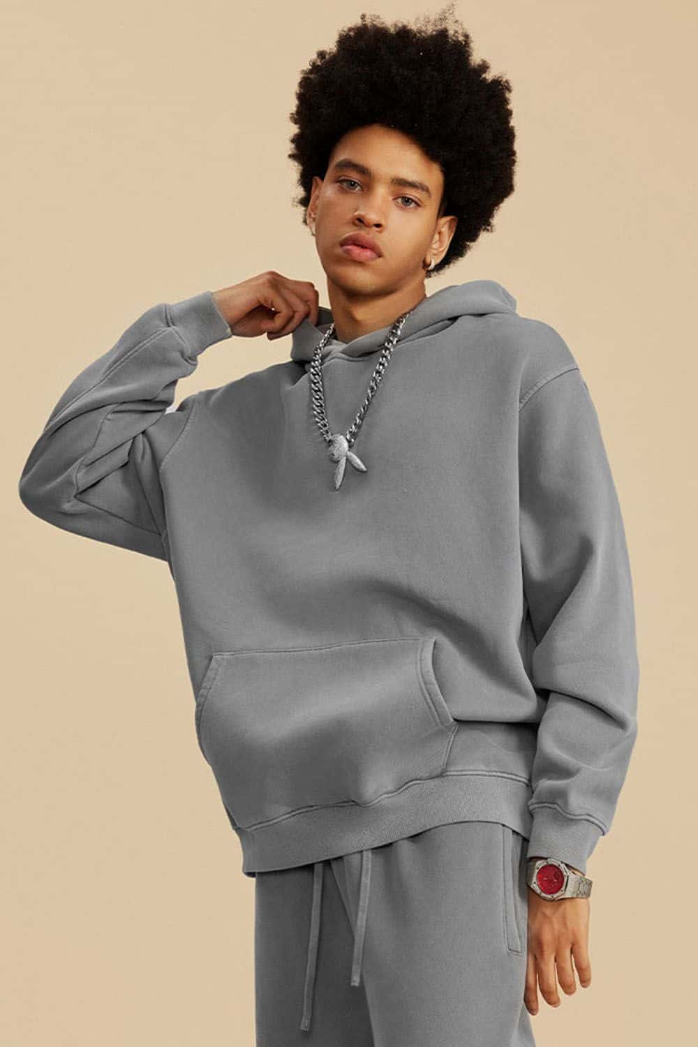 Heavyweight Fleece-Lined Vintage Wash Hoodie