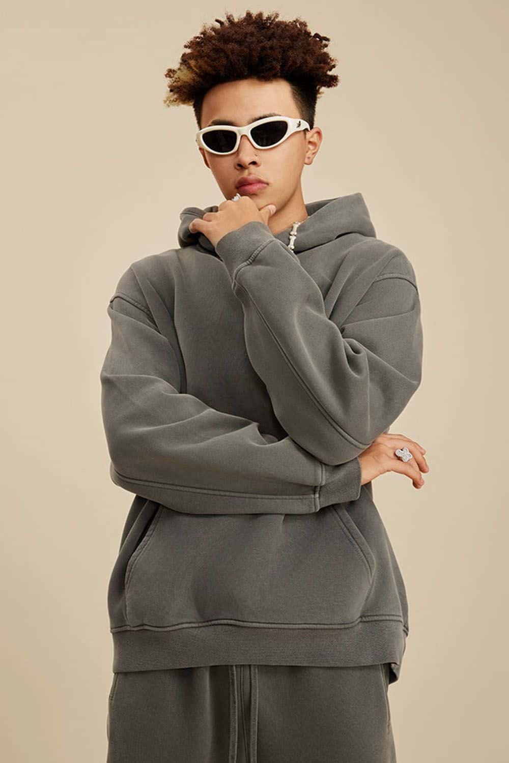 Heavyweight Fleece-Lined Vintage Wash Hoodie