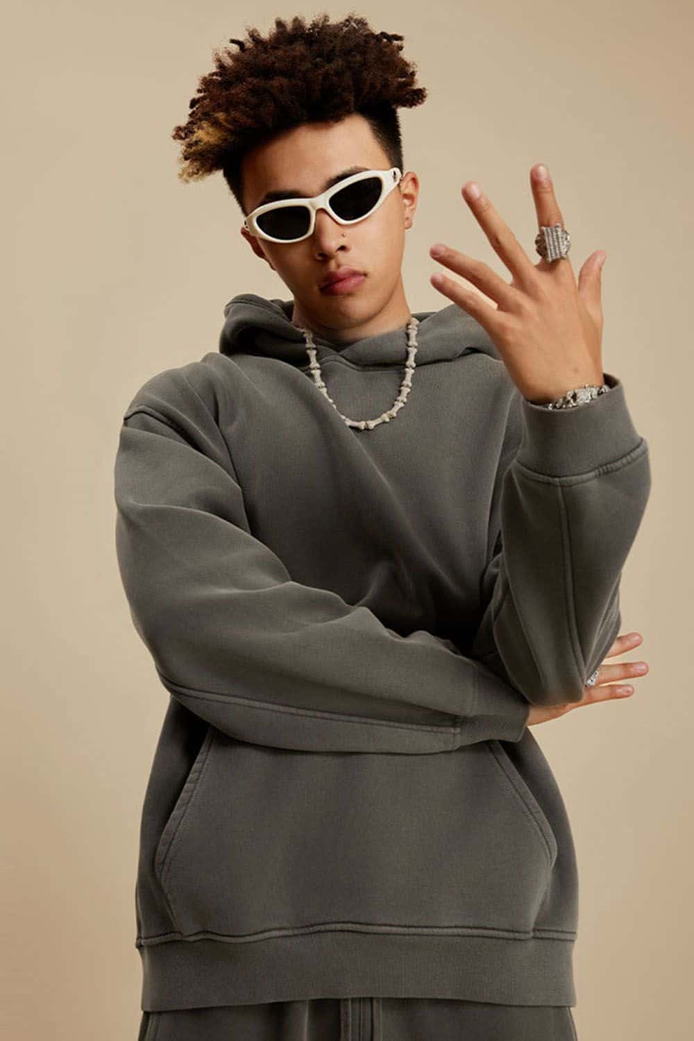 Heavyweight Fleece-Lined Vintage Wash Hoodie