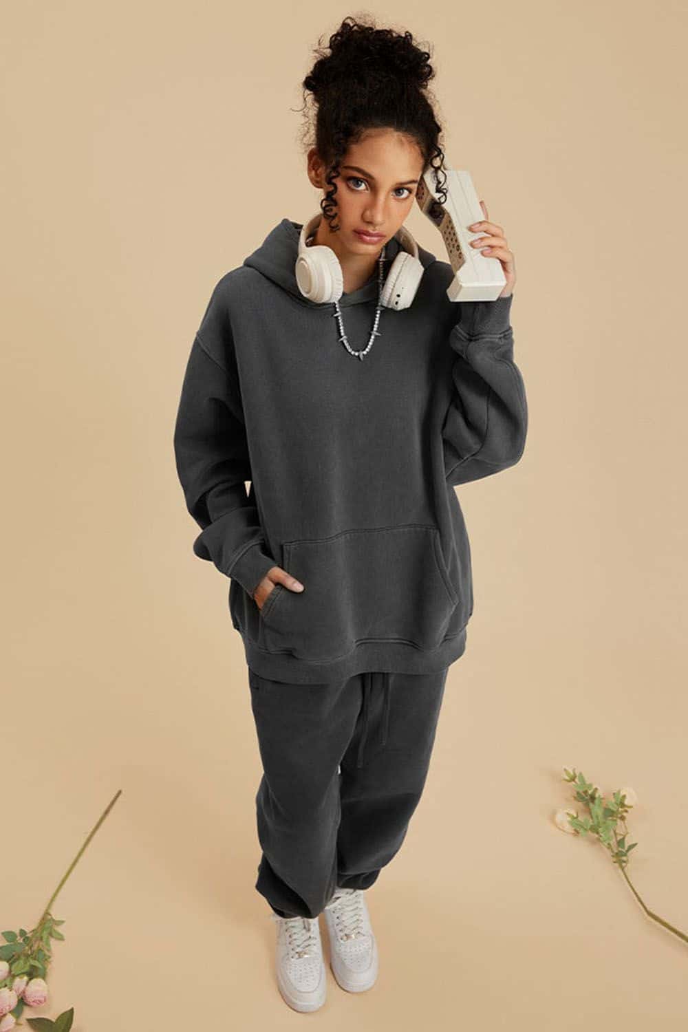 Heavyweight Fleece-Lined Vintage Wash Hoodie