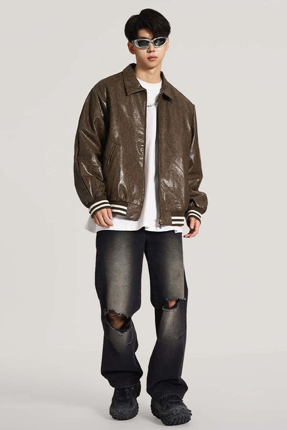 Vintage Heavy-Duty Waxed Wash Leather Jacket