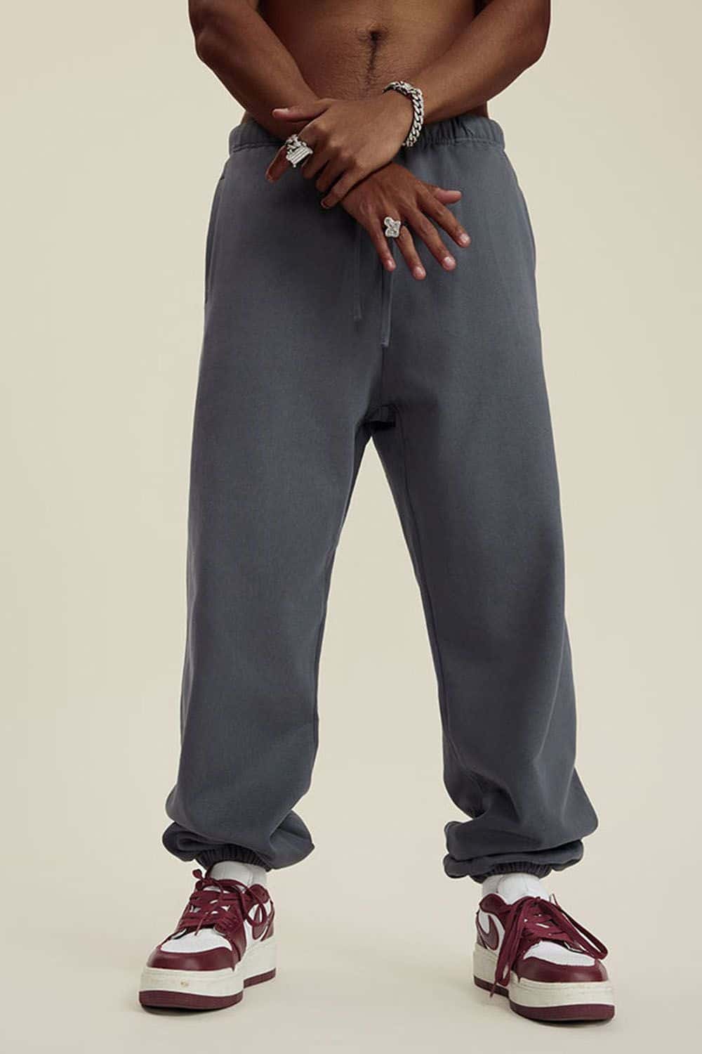 Heavyweight Fleece-Lined Joggers with Elastic Cuffs