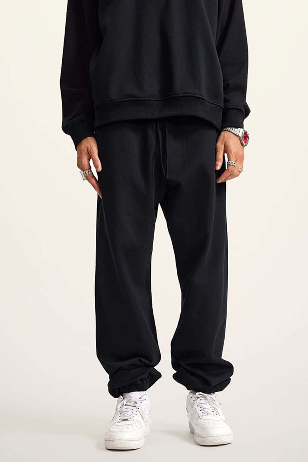 Heavyweight Fleece-Lined Joggers with Elastic Cuffs