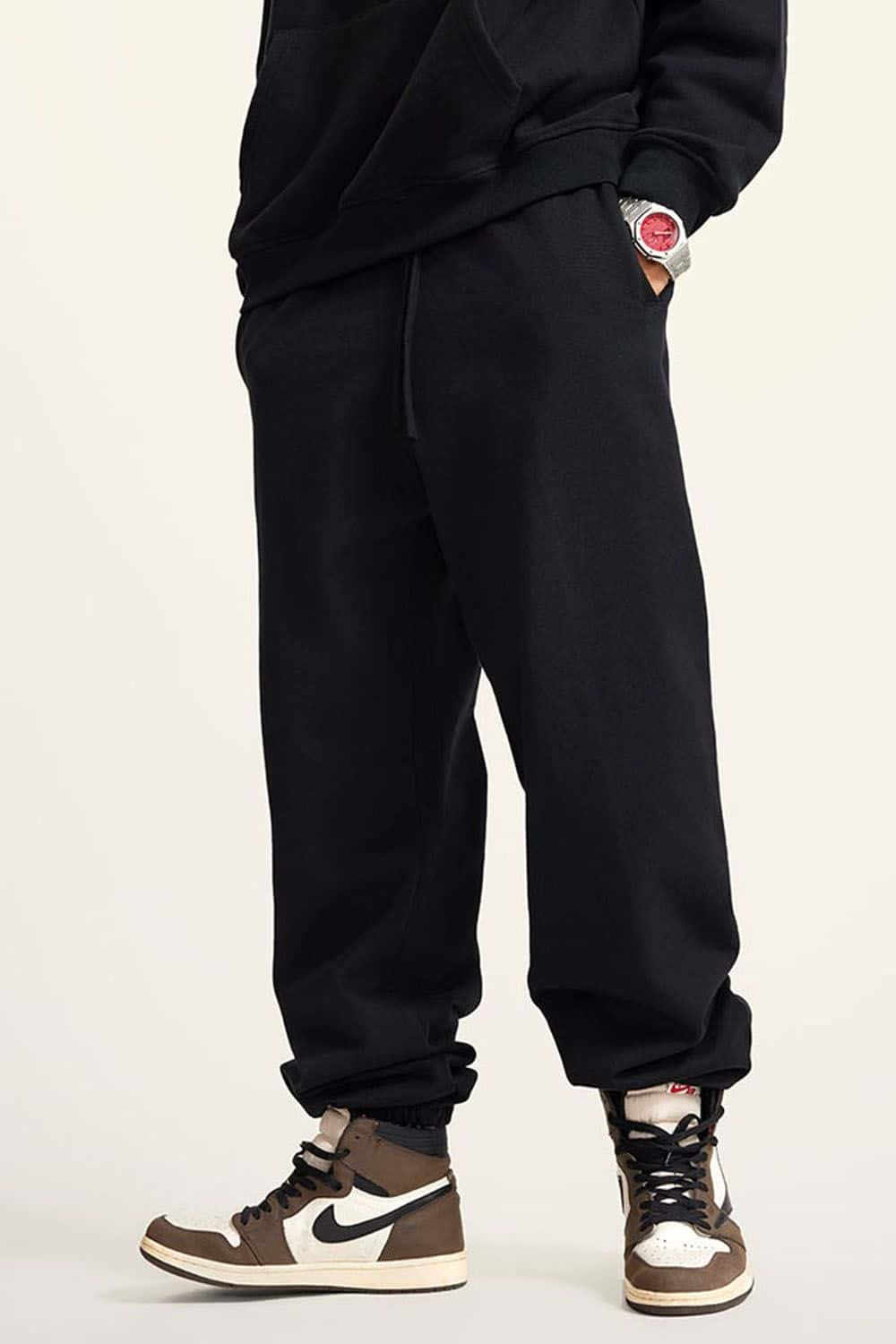 Heavyweight Fleece-Lined Joggers with Elastic Cuffs