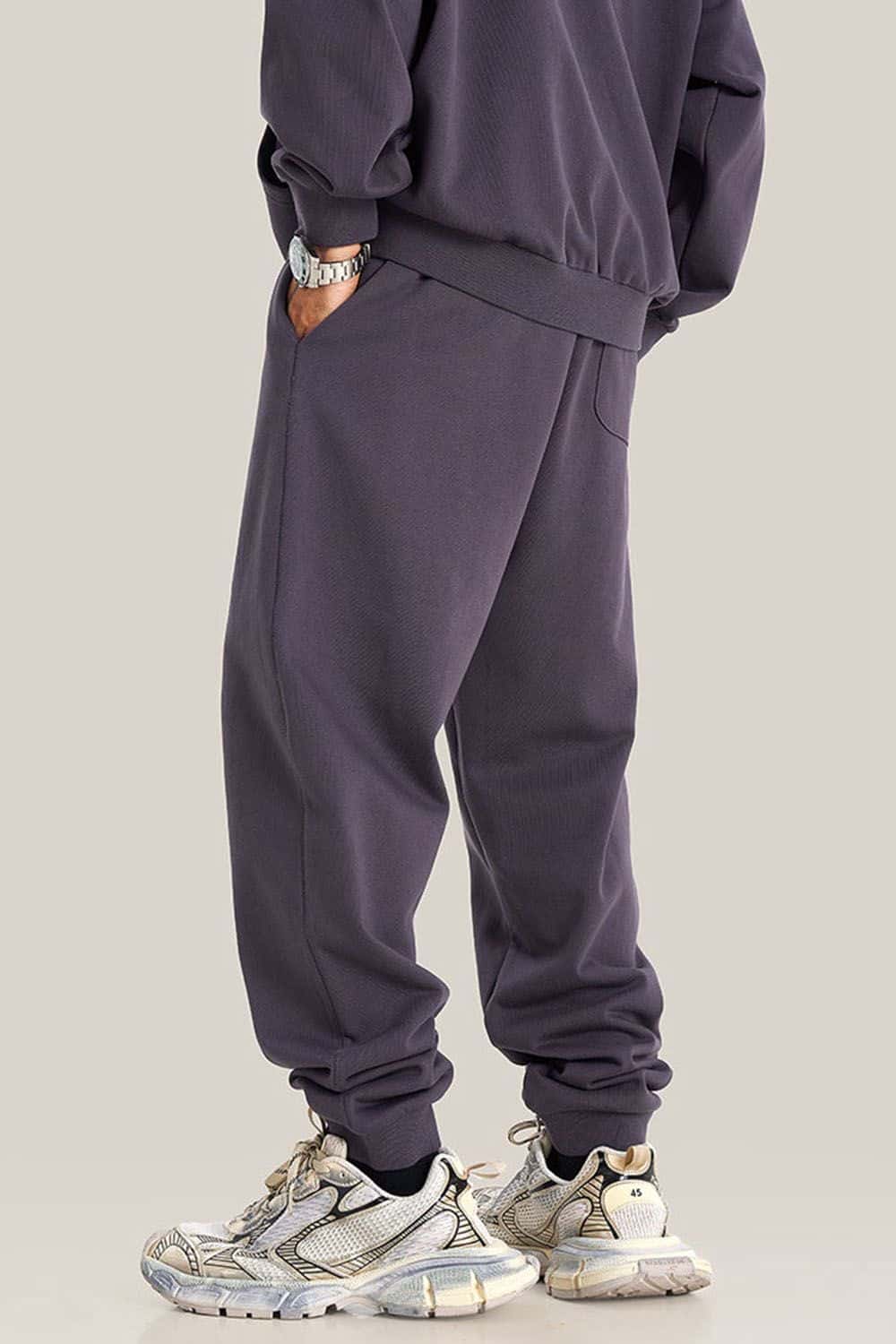 Loose-Fit White Drawstring Casual Sport Joggers