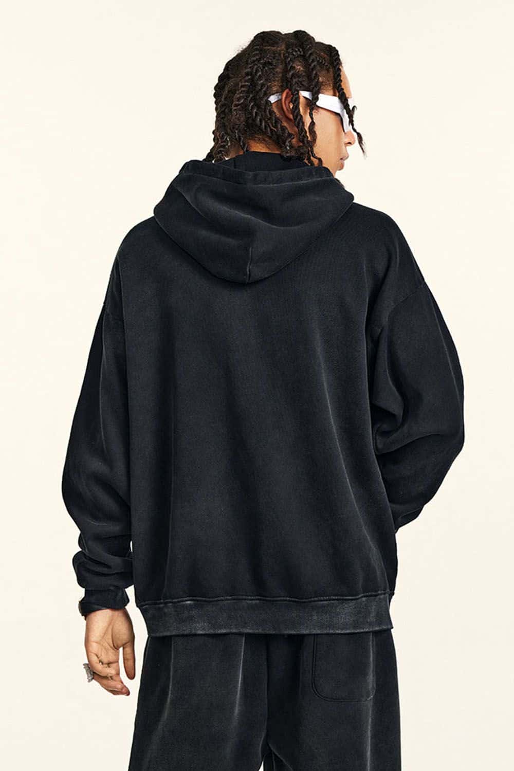 Street Style Zip-Up Fleece-Lined Hoodie