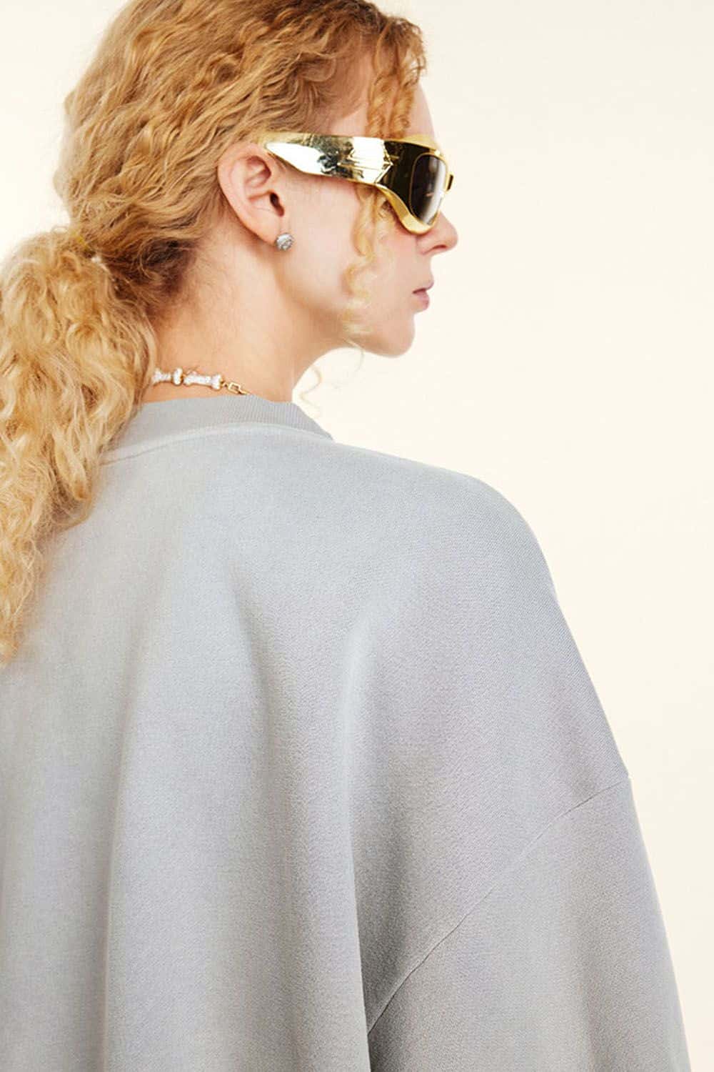 Vintage Hiphop Gradient Fleece Crewneck Sweatshirt