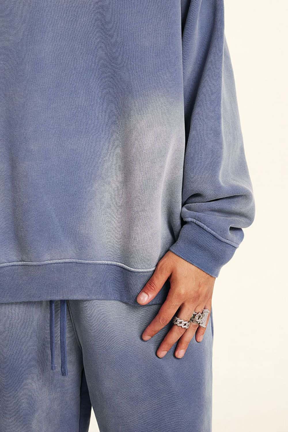 Vintage Hiphop Gradient Fleece Crewneck Sweatshirt