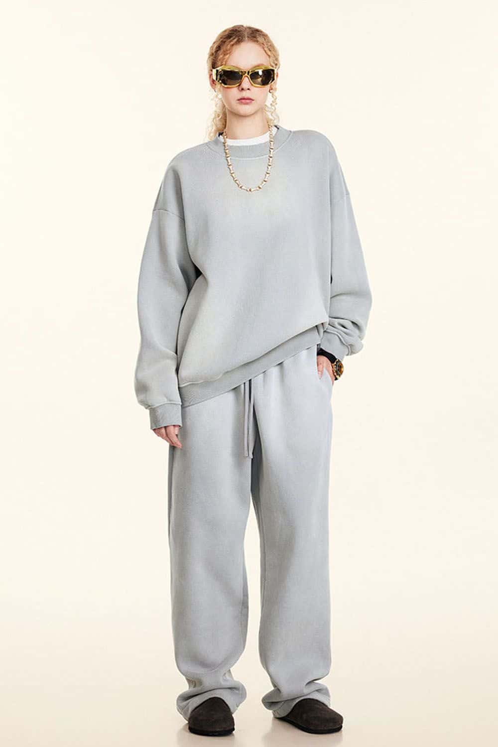 Vintage Hiphop Gradient Fleece Crewneck Sweatshirt