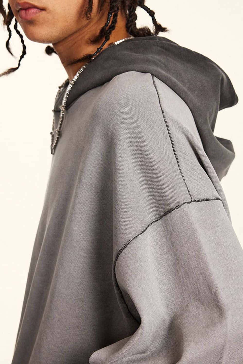 Vintage Contrast Wash Gradient Hoodie