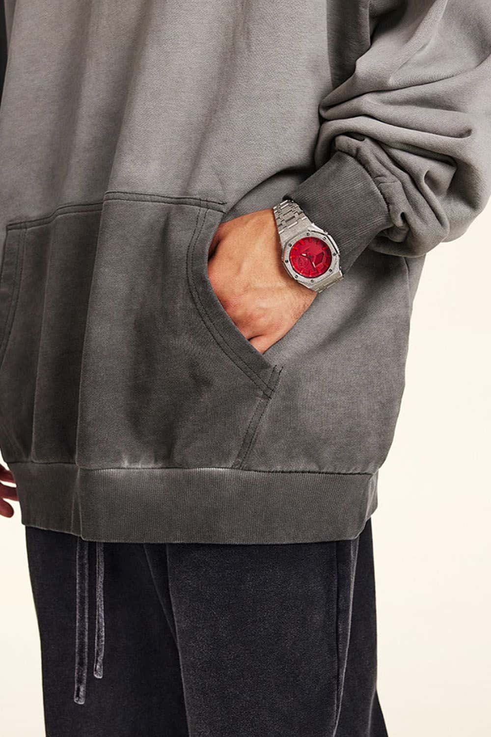 Vintage Contrast Wash Gradient Hoodie