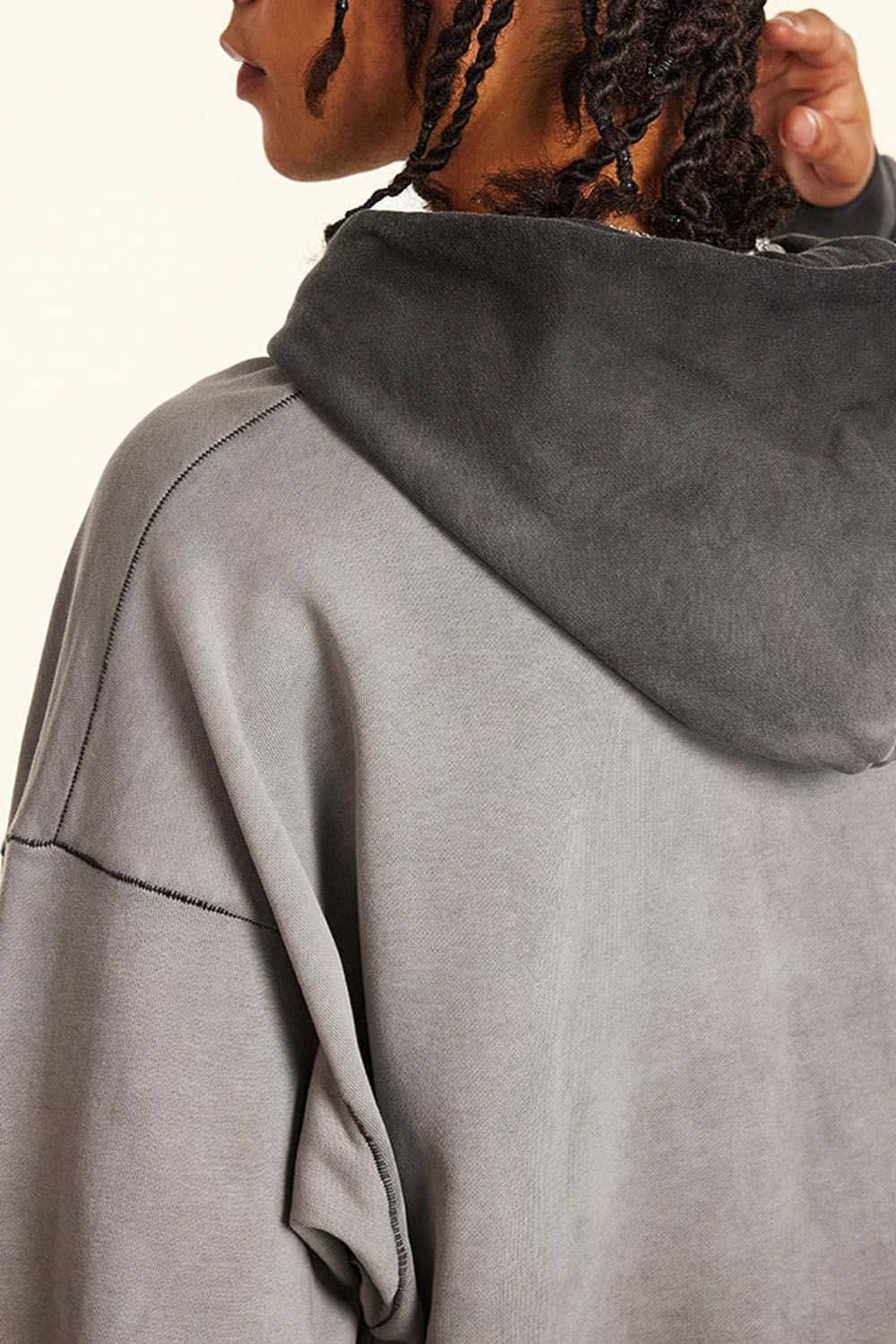 Vintage Contrast Wash Gradient Hoodie