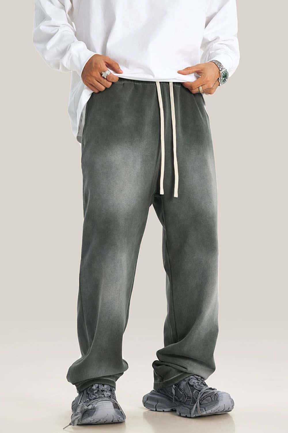 Streetwear Vintage Wash Distressed Joggers