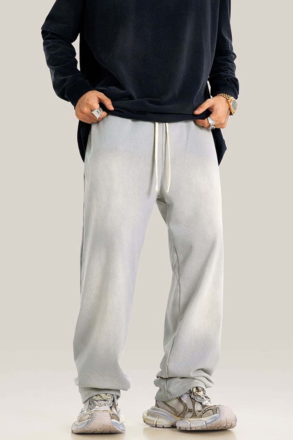 Streetwear Vintage Wash Distressed Joggers