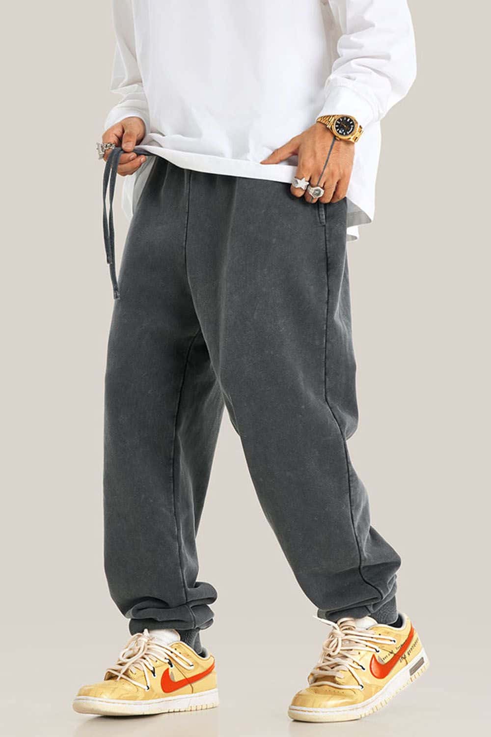 Vintage Washed Oversized Streetwear Joggers