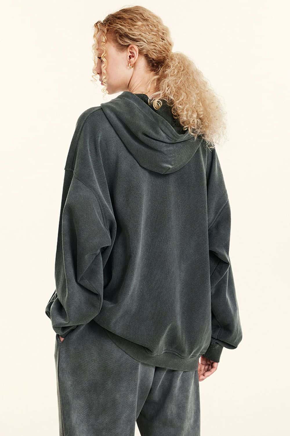 Heavy-Duty Washed High-Street Oversized Hoodie