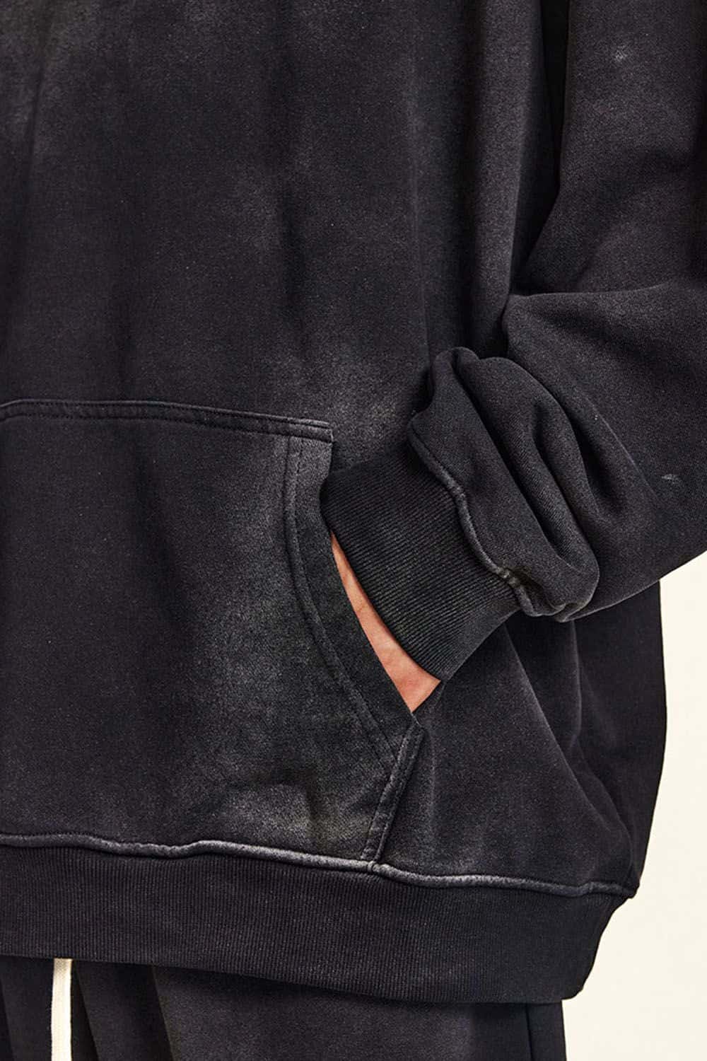 Heavy-Duty Washed High-Street Oversized Hoodie