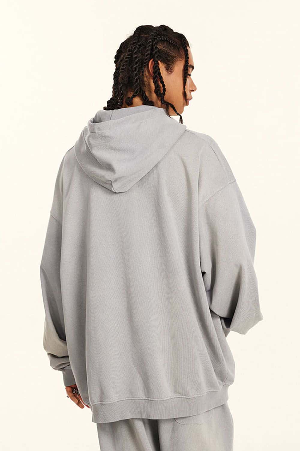 Heavy-Duty Washed High-Street Oversized Hoodie