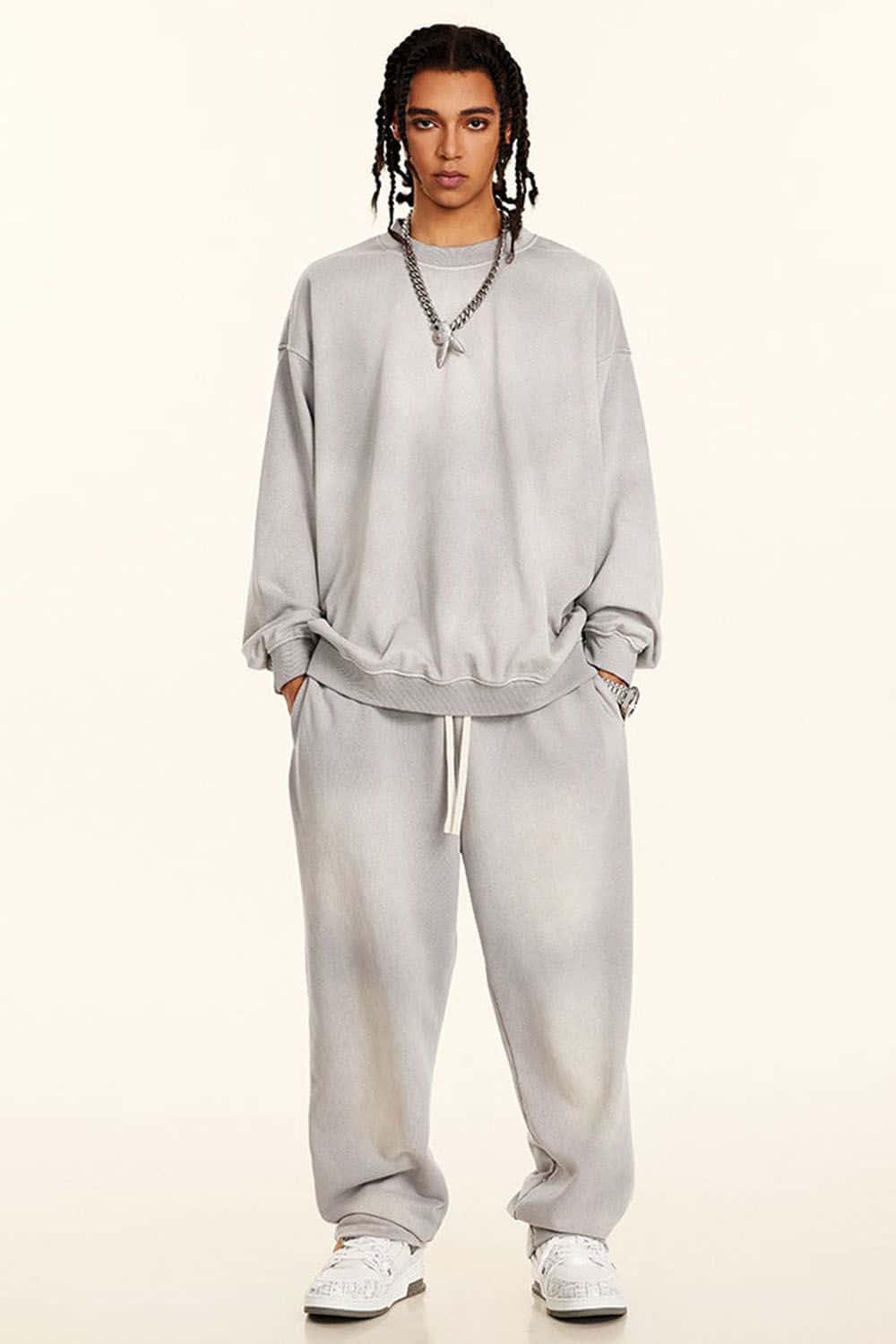 Heavyweight 370g Vintage Wash Versatile Oversized Pullover