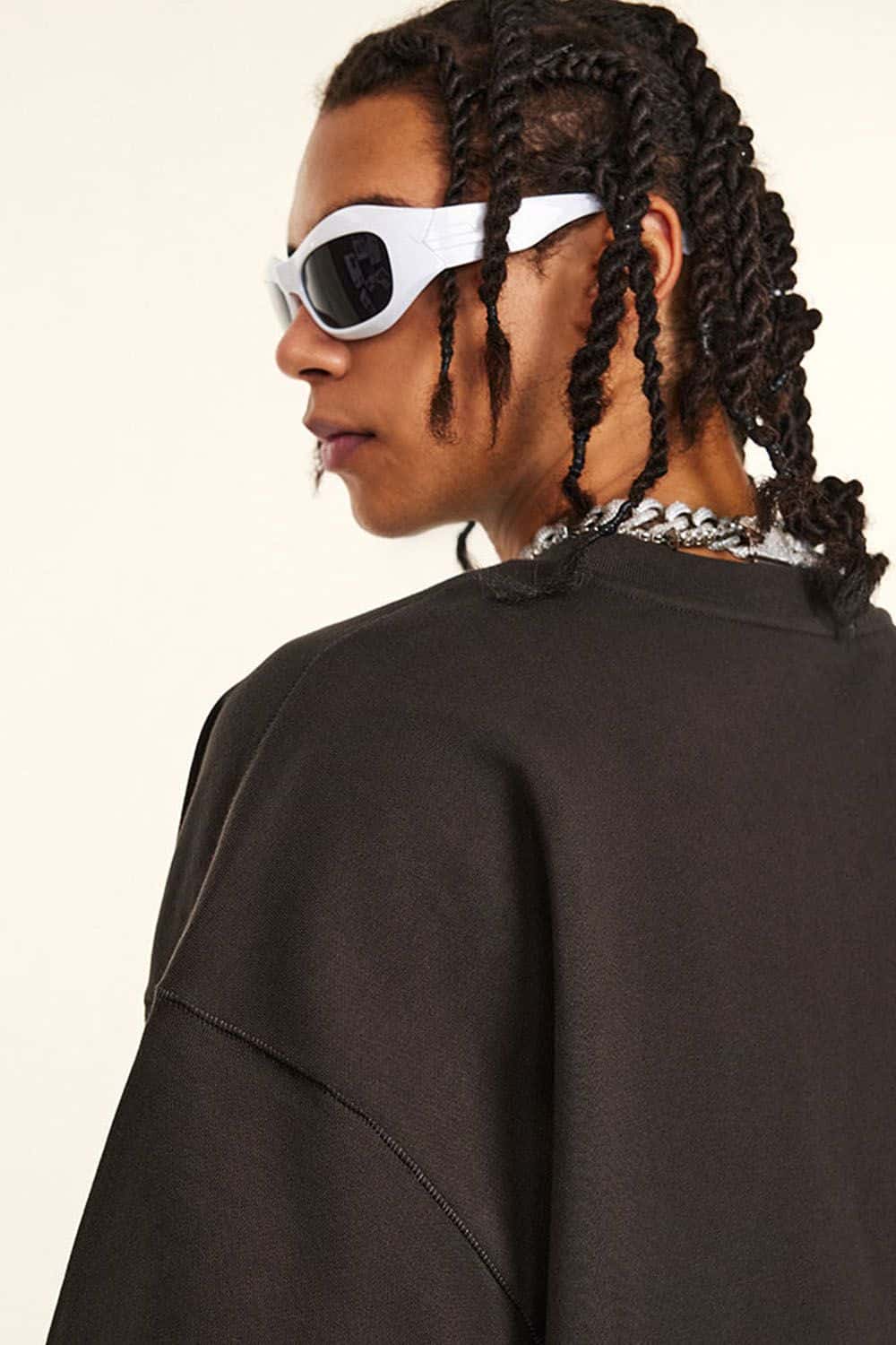 Heavyweight 440g Solid Color Drop-Shoulder Crewneck Sweatshirt