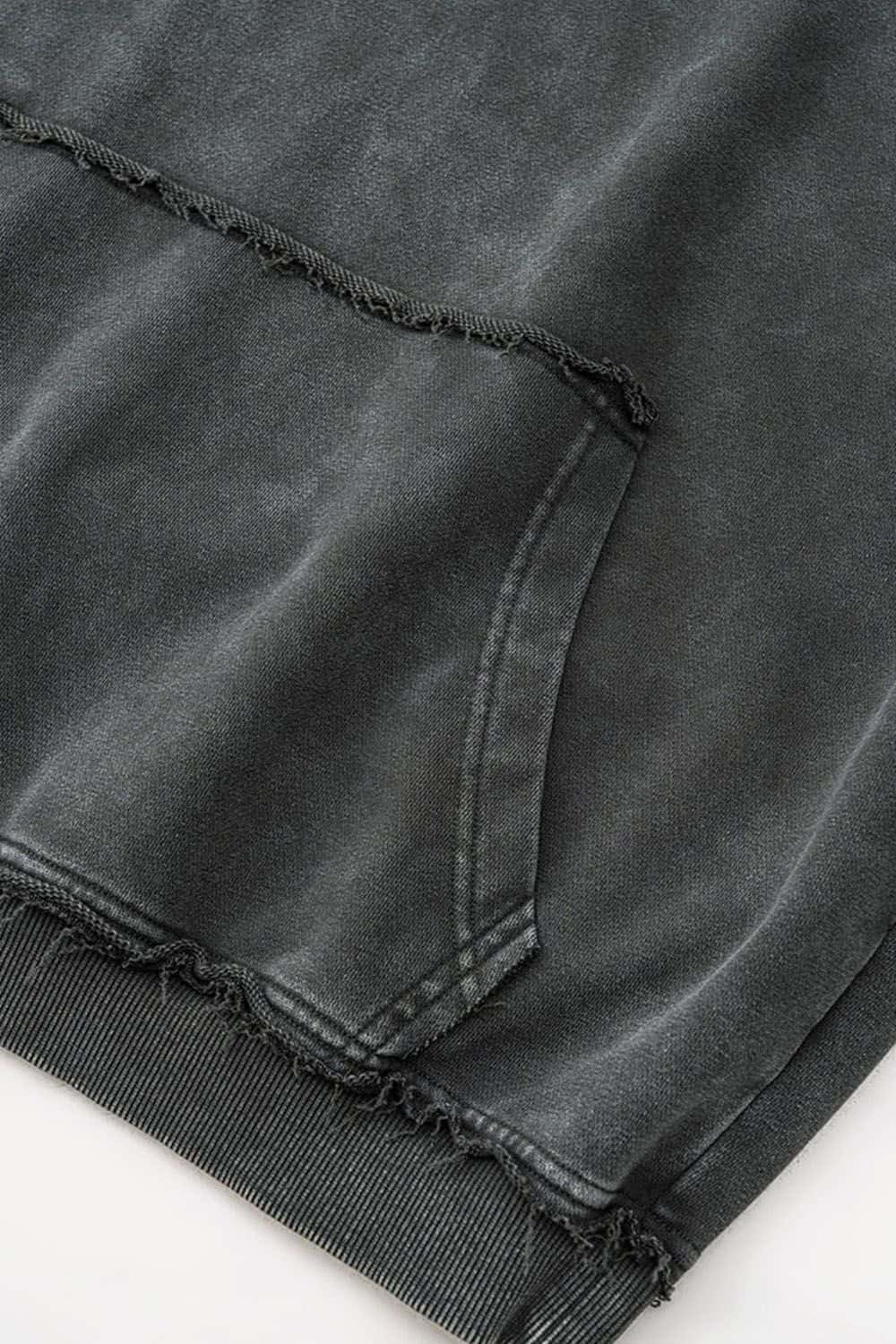 High-Street 410g Hoodie with Distressed Wax Dye and Loose Fit