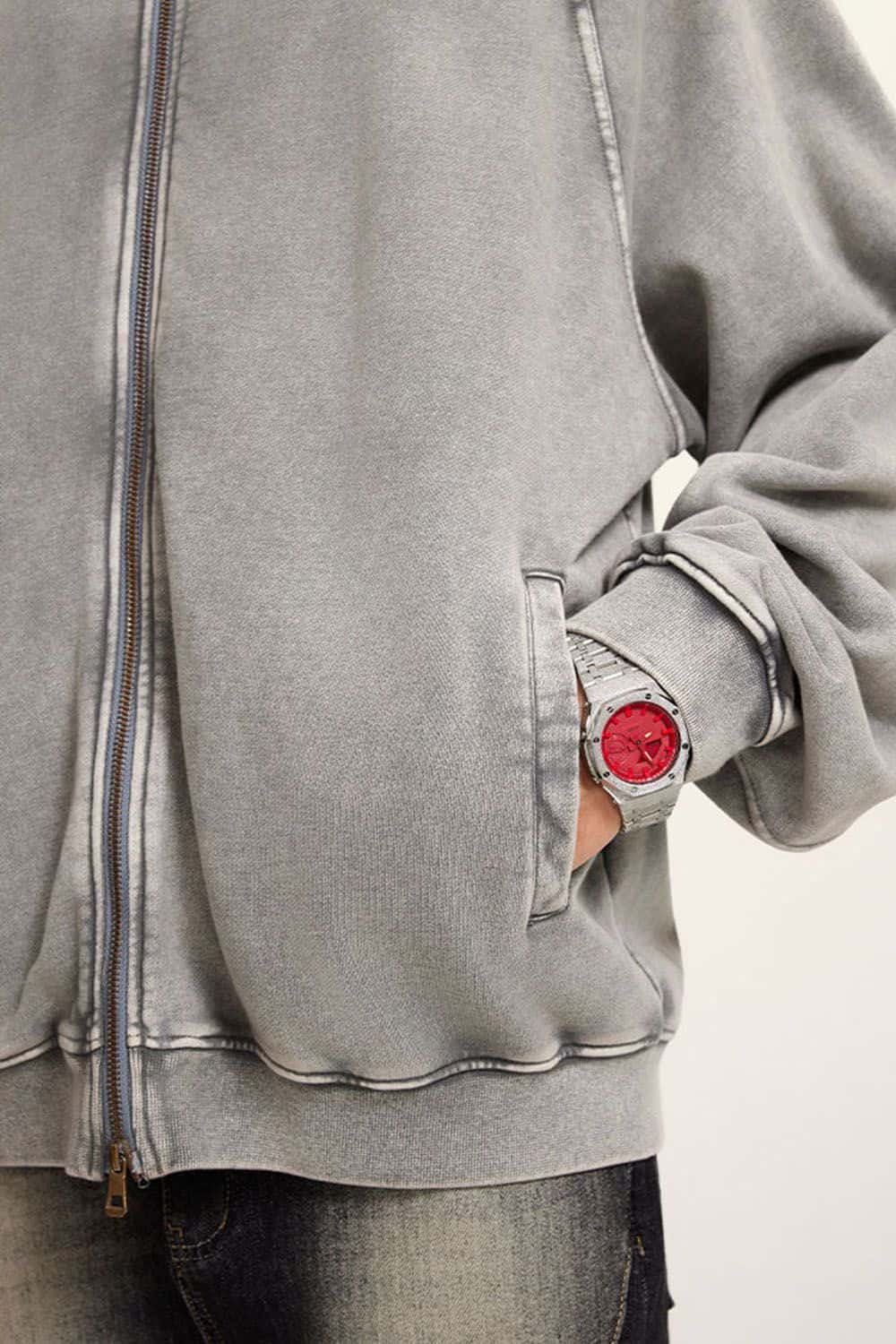 Autumn Vintage Heavyweight 450g Terry Water-Washed Drop Shoulder Jacket