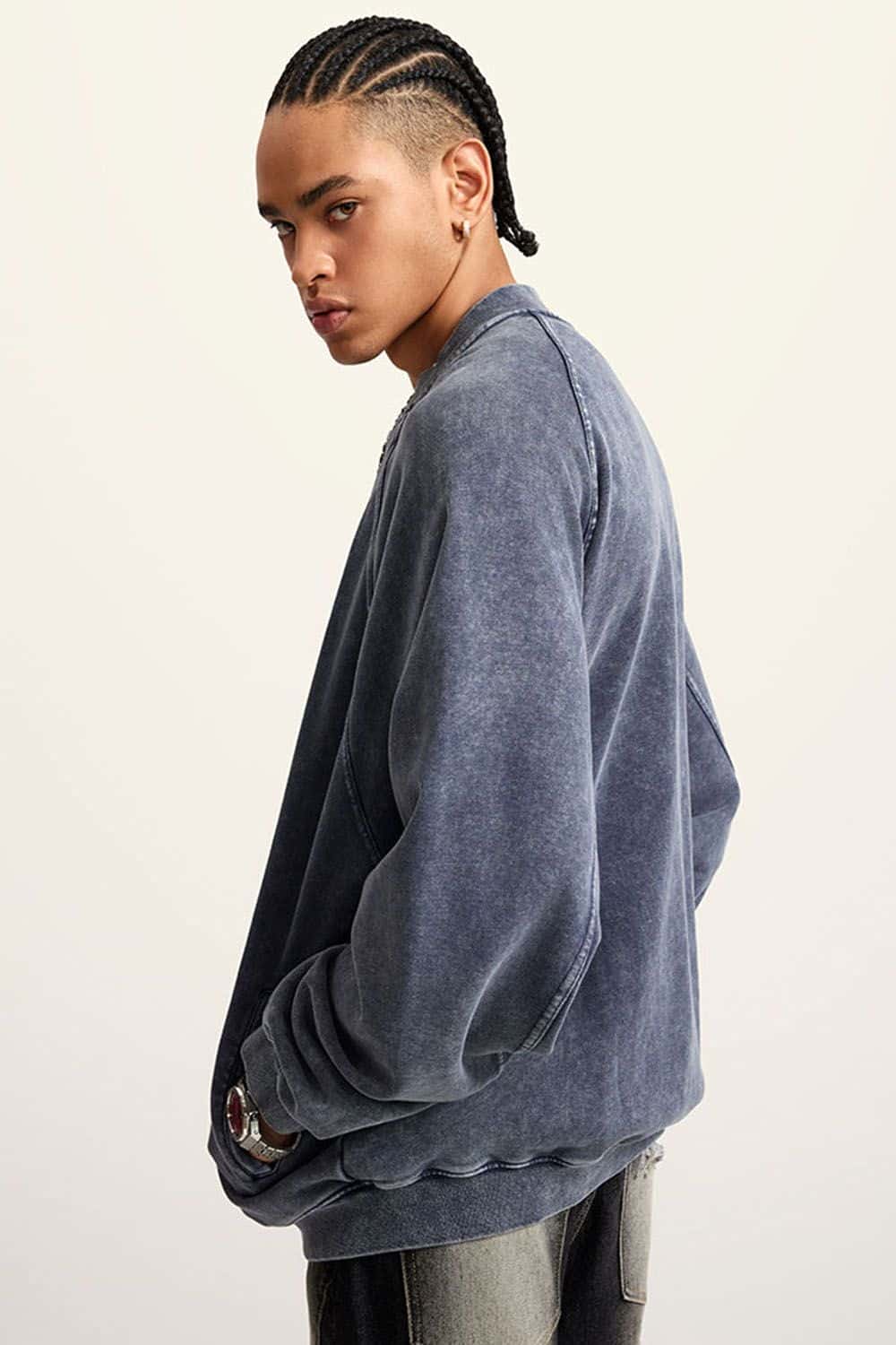 Autumn Vintage Heavyweight 450g Terry Water-Washed Drop Shoulder Jacket