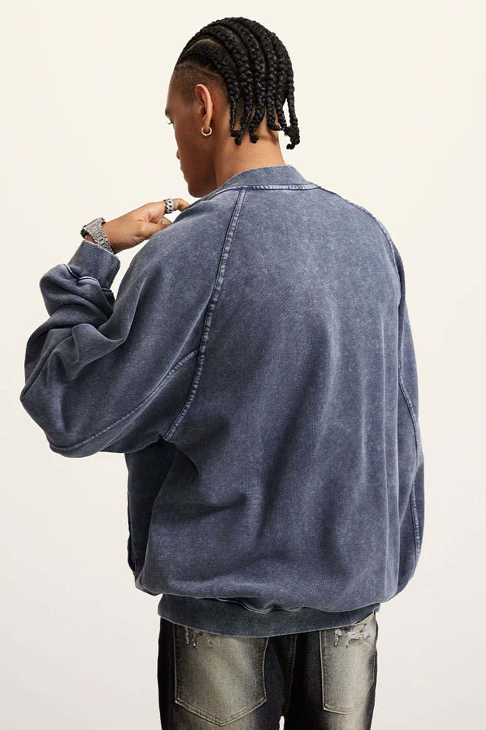 Autumn Vintage Heavyweight 450g Terry Water-Washed Drop Shoulder Jacket