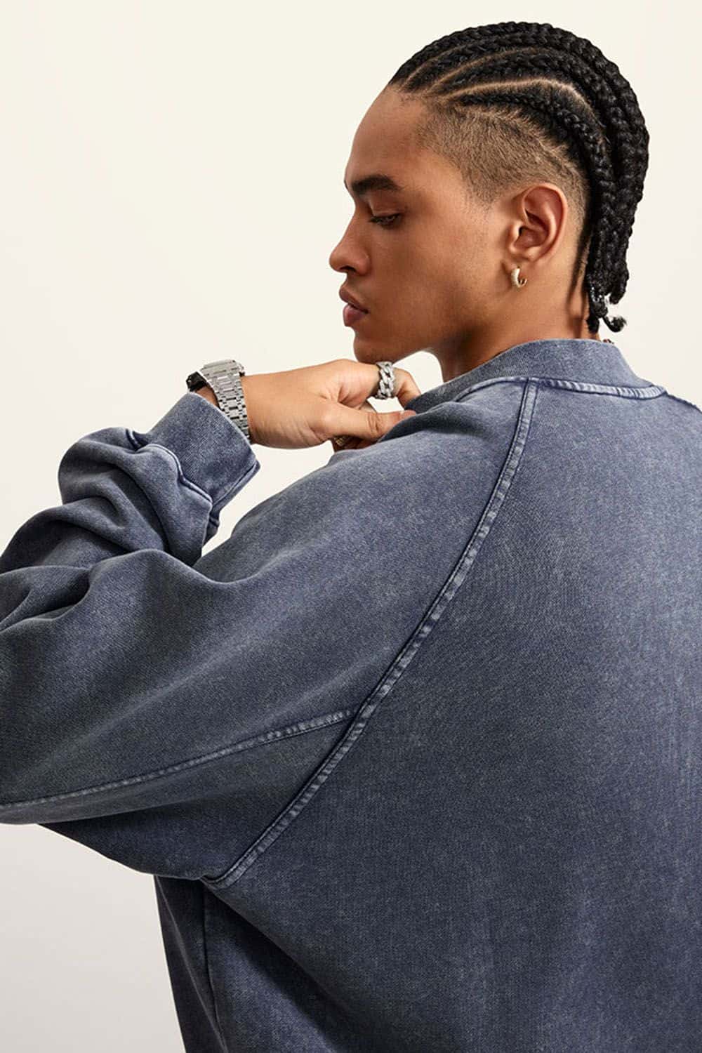 Autumn Vintage Heavyweight 450g Terry Water-Washed Drop Shoulder Jacket